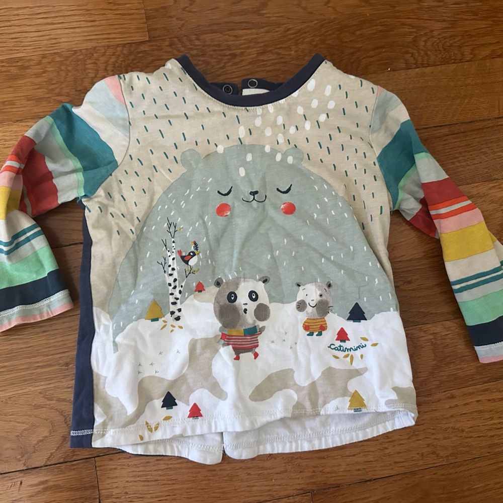 Catimini Multicolor Animal Print Long Sleeve Tee
